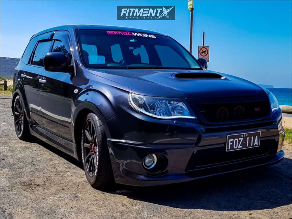 2010 Subaru Forester XT Premium with 17x8.5 Speedy Carbine and Bridgestone  215x55 on Coilovers | 487119 | Fitment Industries