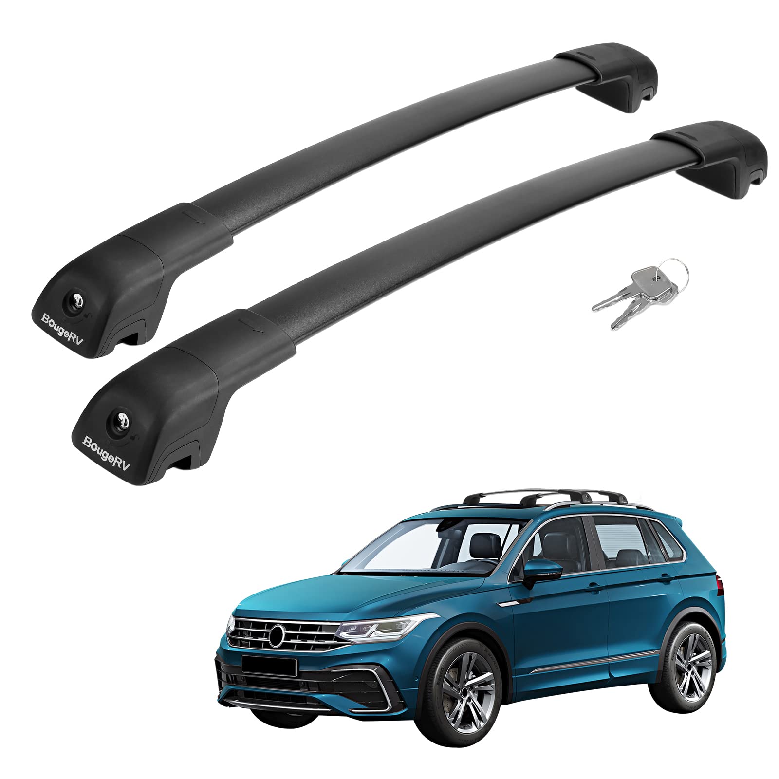 Amazon.com: BougeRV Car Roof Rack Cross Bars for Volkswagen VW Tiguan 2018-2023  with Anti-Theft Lock, Aluminum Anti-Rust Cross Bar for Roof Cargo Carrier  Kayak Canoe Bike Snowboard, Black (Not for Limited Model) :