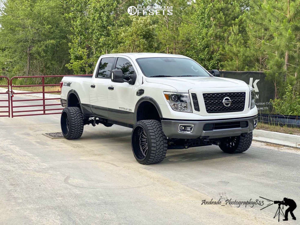 2019 Nissan Titan XD with 24x14 -81 ARKON OFF-ROAD Alexander and 33/14.5R24  Fury Offroad Country Hunter MTII and Suspension Lift 6" | Custom Offsets