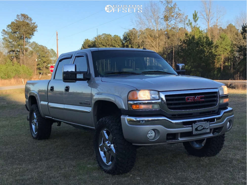 2005 GMC Sierra 2500 HD Classic with 20x8.5 12 OE Replicas CV91A and  35/12.5R20 Nitto Trail Grappler and Suspension Lift 3" | Custom Offsets