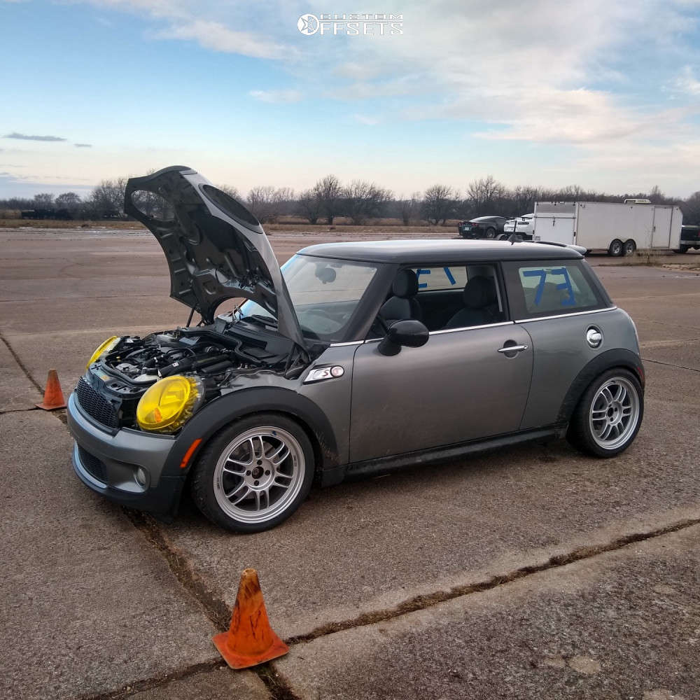 2008 Mini Cooper with 17x7 43 Enkei RPF1 and 215/40R17 Federal 595 Rs-r and  Coilovers | Custom Offsets
