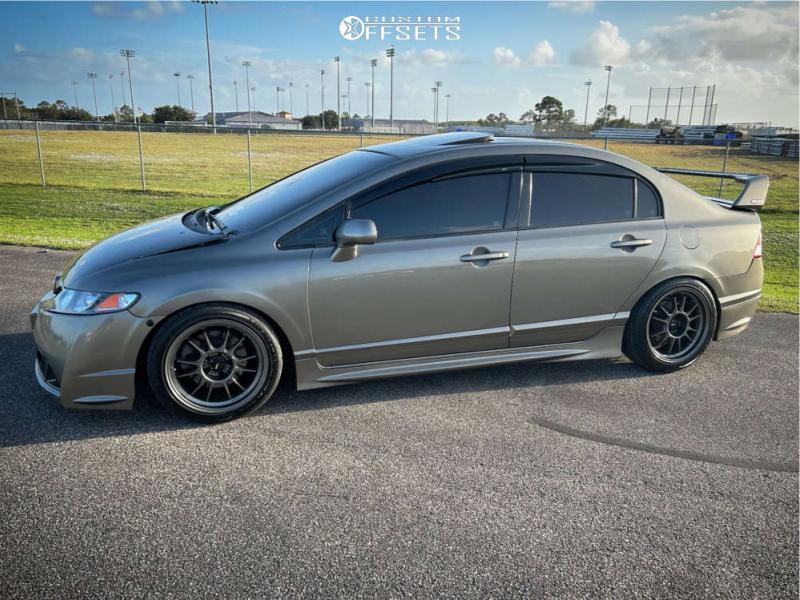 2007 Honda Civic with 17x9 25 Konig Hypergram and 245/40R17 Firestone  Firehawk Indy 500 and Coilovers | Custom Offsets