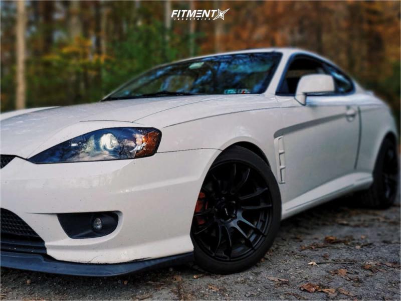 2006 Hyundai Tiburon GT with 17x9 AVID1 AV20 and Black Lion 235x45 on Stock  Suspension | 849741 | Fitment Industries