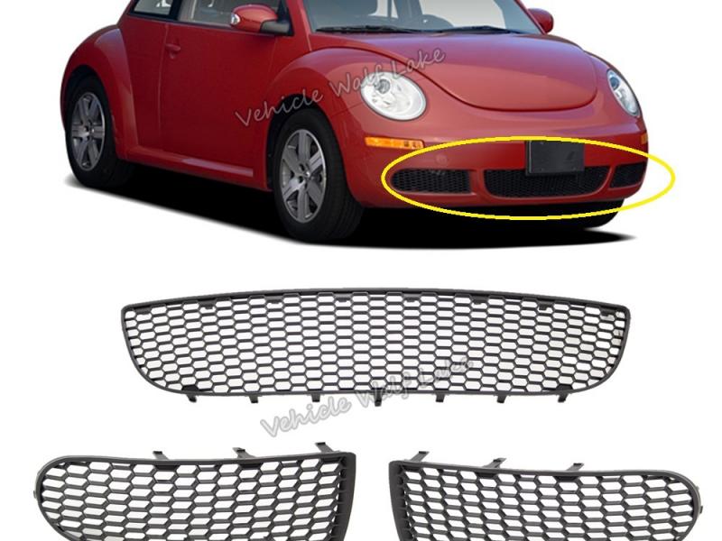 3pcs Car Light Grille For Vw Beetle 2006 2007 2008 2009 Car Front Bumper  Fog Lamp Fog Light Cover And Lower Center Grille - Bumpers - AliExpress