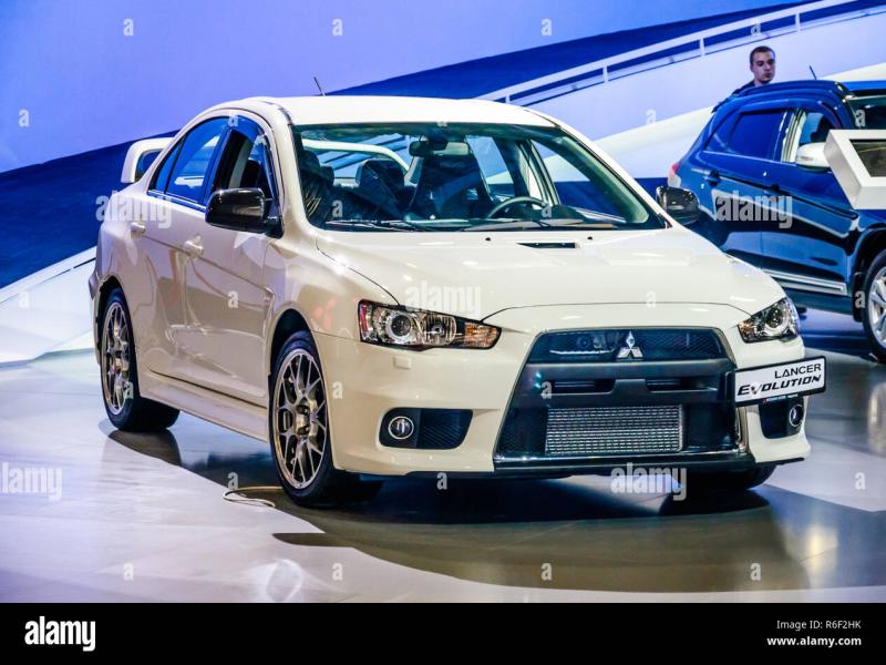 MOSCOW, RUSSIA - AUG 2012: MITSUBISHI LANCER EVOLUTION X presented as world  premiere at the 16th MIAS (Moscow International Automobile Salon) on Augus  Stock Photo - Alamy