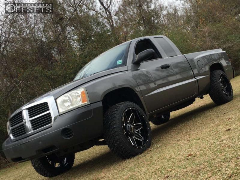 2006 Dodge Dakota with 20x10 -24 Bold BD001 and 275/45R20 Atturo Trail  Blade XT and Suspension Lift 3.5" | Custom Offsets