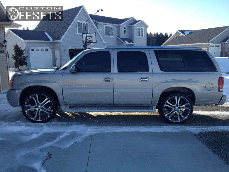 2004 Cadillac Escalade ESV with 22x9.5 15 Incubus Paranormal and 305/35R22  Nitto Terra Grappler and Stock | Custom Offsets