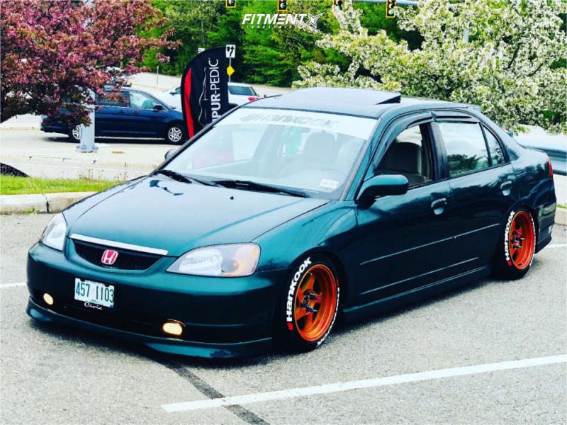 2001 Honda Civic EX with 15x8.25 JNC Jnc034 and Hankook 195x55 on Coilovers  | 1092882 | Fitment Industries